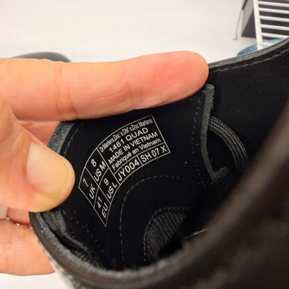 Dr. Martens Quad Black Leather Platform Derby shoes 1461 Unisex M 8 / W 9 - Picture 8 of 10